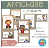 French Forest Fox Classroom Rules Posters/ Affiche règles 