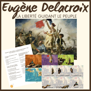 Preview of French Lesson on Delacroix ART AESTHETICS with worksheets & Listening Esthetique