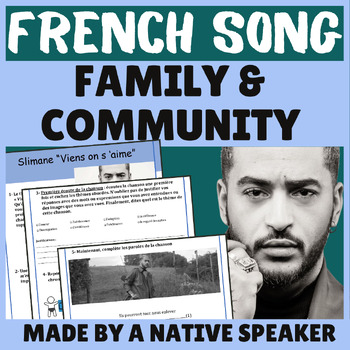Preview of No Prep FRENCH SONG on Family & Communities and Global Challenges for AP & Core