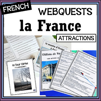Preview of French France's attractions BUNDLE - webquests/internet activities