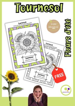 Preview of French: Freebie : Coloriage gratuit | Tournesol | Sunflower