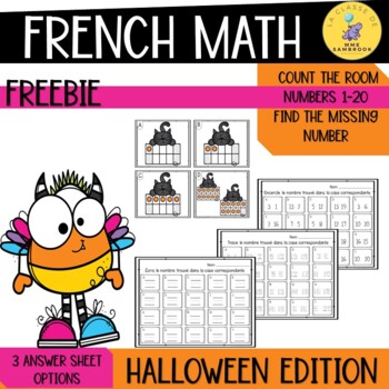 Preview of French Freebie Halloween Math Activities