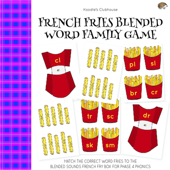 Chicken Nugget and French Fries Word Family Matching Game