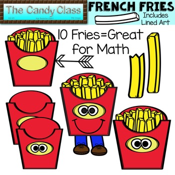 Preview of French Fries Food Clipart  Math Place Value Tens and Ones Number Sense Counting