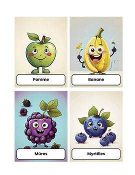 Preview of French Fruit Printable Flashcards