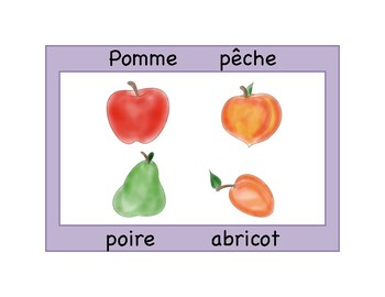 Preview of French Fruit Song EMERGENT READER | Pomme, pêche, poire, abricot