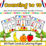 French Fruit-Themed Numbers to 10 Flashcards & Worksheets 