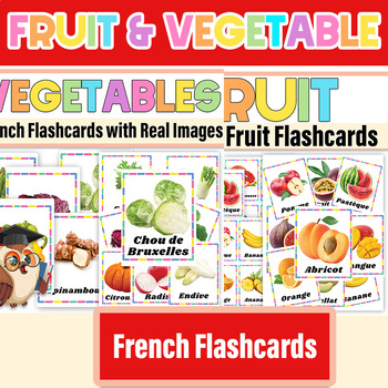 Preview of French Fruit and Vegetable Photo Picture 80 Flashcards|Légumes et fruits