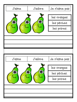 French Fruits Bundle Writing Booklet Vocabulary Sheet And Word Wall Visuals