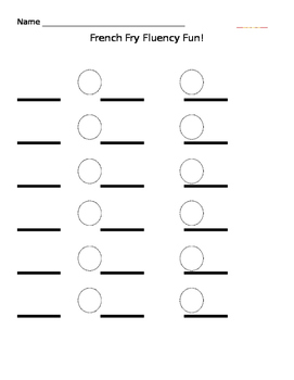 Preview of French Fry Math Fluency