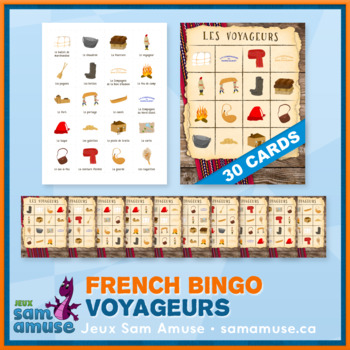 Preview of French Fur Trade Voyageurs Bingo Game • 30 Cards