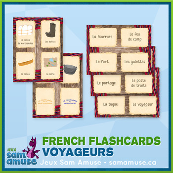Preview of French Fur Trade Voyageurs Flash Cards • 3 styles included