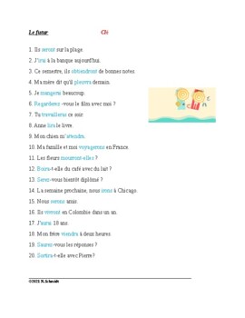 French Future Tense Worksheet: Le Futur (20 questions) | TPT