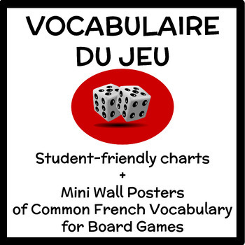 Preview of French Game Vocabulary (Vocabulaire du jeu) - Charts + Mini Wall Posters