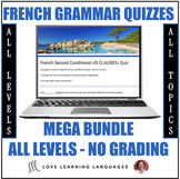 French Grammar Quiz Bundle - ALL LEVELS - Digital and Printable