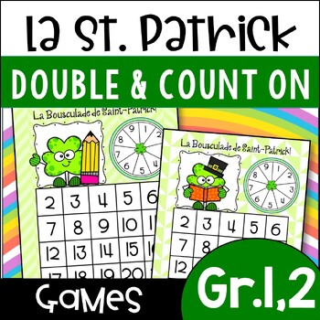 Preview of French Saint-Patrick, Low-Prep Double and Count On Addition Strategy Games