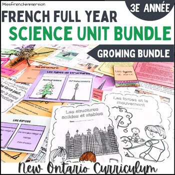 Preview of French Grade 3 Science Full Year GROWING Bundle  - Bundle Sciences 3e année
