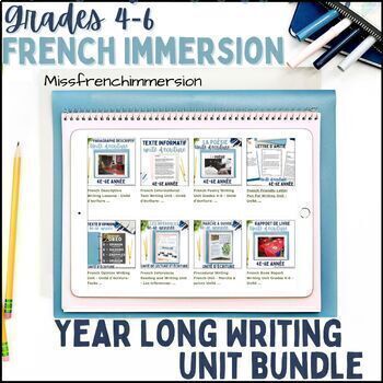 Preview of French Grade 4-6 Full Year Writing Unit Bundle - Bundle: Unités d'écriture