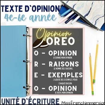 Preview of French Grade 4-6 Opinion Writing Unit - Unité d'écriture: Texte d'opinion