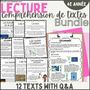 Preview of French Grade 4 Reading Comprehension Bundle - Bundle 4e Compréhension de lecture