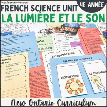 Preview of French Grade 4 Science Light and Sound  - Sciences La lumière et le son 4e année