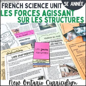 Preview of French Grade 5 Science Forces Acting on Structures - Sciences 5e Les forces