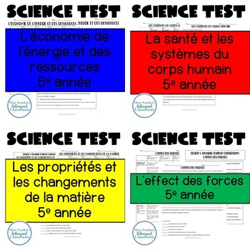Preview of French Grade 5 Science Test