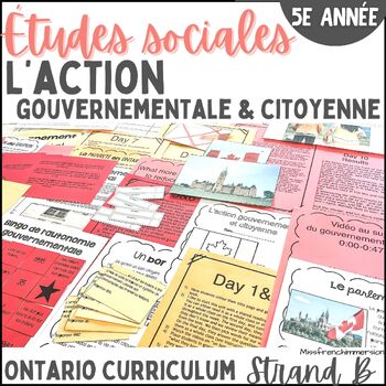 Preview of French Grade 5 Social Studies Strand B: Roles of Government & Citizenship
