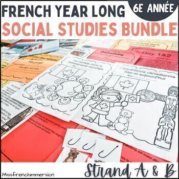 Preview of French Grade 6 Social Studies Strand A&B Canada Past Present & Global Community
