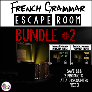 Preview of French Grammar Escape Rooms BUNDLE 2