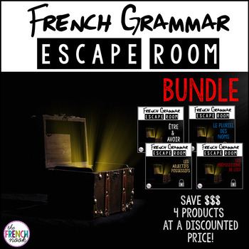 Preview of French Grammar Escape Rooms BUNDLE