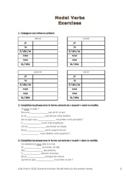 Preview of French Grammar: Irregular V. 4: Modal Verbs (Savoir,Pouvoir,Vouloir,Devoir) Rev.