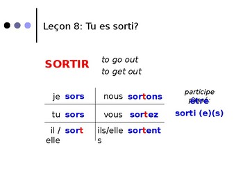 Preview of French Grammar - Lecon 8 DF Blanc