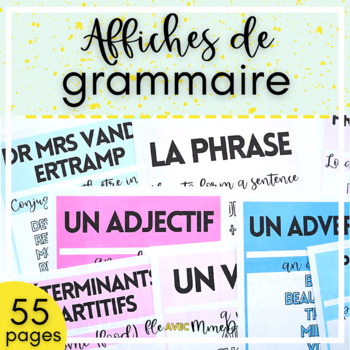 Preview of Novice French Grammar Posters - French classroom decor - La grammaire française