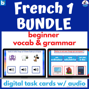 Preview of French Grammar and Vocabulary Boom™ Cards BEGINNER BUNDLE Year 1