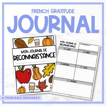 French Gratitude Journal | Mon journal de reconnaissance