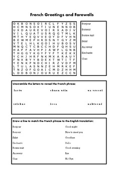 french greetings worksheets teaching resources tpt