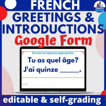 Preview of French Greetings & Introductions Digital Google Forms™ Activity les salutations