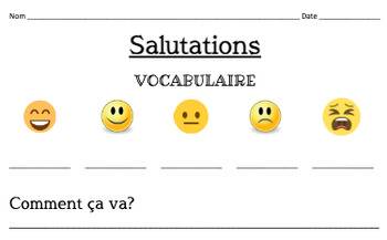 Preview of French Greetings: Salutations en français NOTES, CARDS, EXIT TICKET