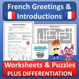 French Greetings Worksheets Introductions and Farewells in