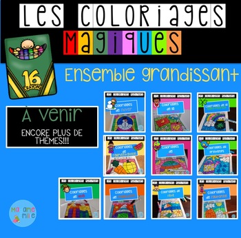 Preview of French Growing BUNDLE color by code / Coloriages magiques {Ensemble grandissant}