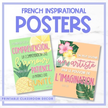 Preview of French Growth Mindset & Inspirational Posters - Volume 11 | Summer