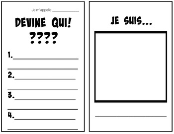 Preview of French Guess Who (Devine Qui) Worksheet Template