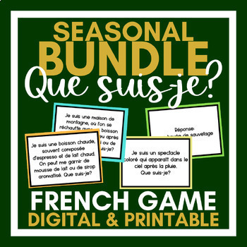 Preview of French Guessing Game Seasonal BUNDLE | Que suis-je?