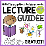 French Guided Reading Game - QU'EST-CE QU'UN(E)...DIT?