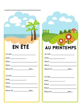 Preview of French Guided writing/speaking on seasons and activities