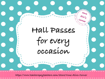 Preview of French Hall Pass Set / Passes pour le couloir en Français {Free}