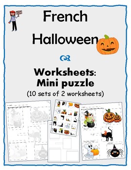 Preview of French - Halloween - 20 worksheets - Mini puzzles