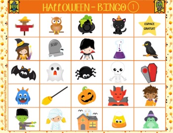 French Halloween Activities (activités)-French Halloween BINGO(30 Cards ...