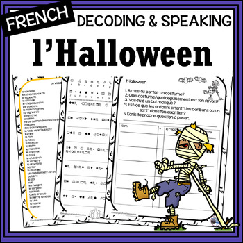 Preview of French Halloween Activities - decoding & speaking